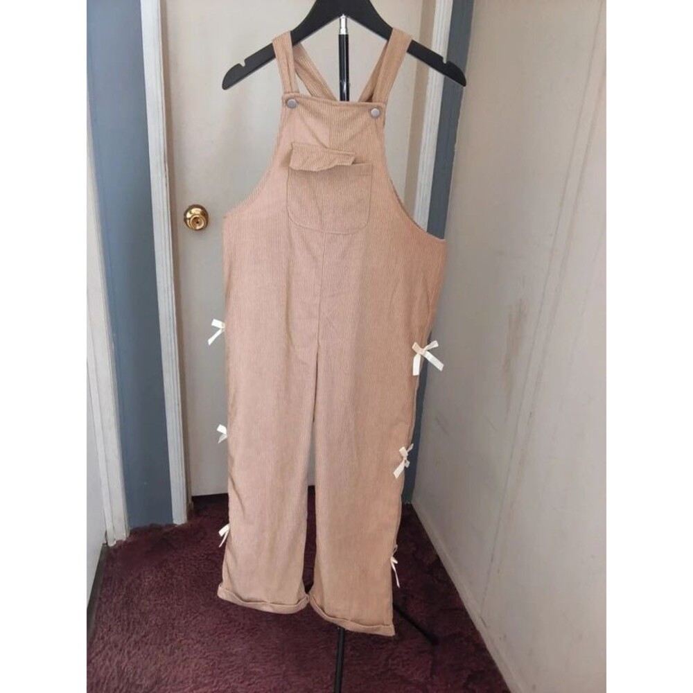 khaki corduroy overalls for girls, (Size 10Y)
